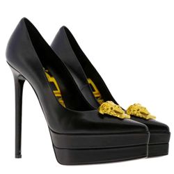 Versace High Heels Gloss Back Size 38 EU 7.5-8 US 