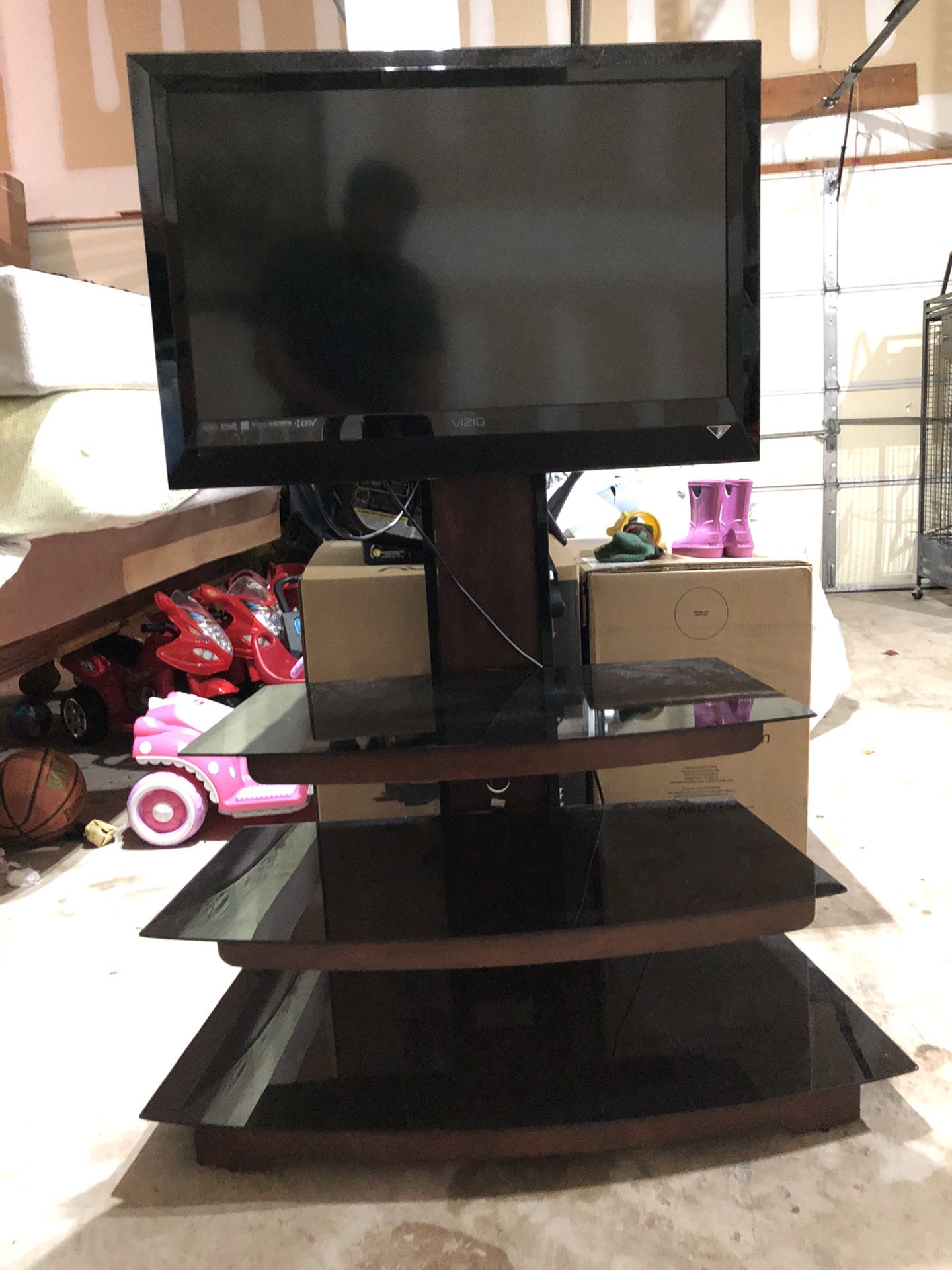 TV and glass stand table