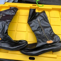 Woman’s Black Faux Leather Boots Size 42 which converts to Size 11