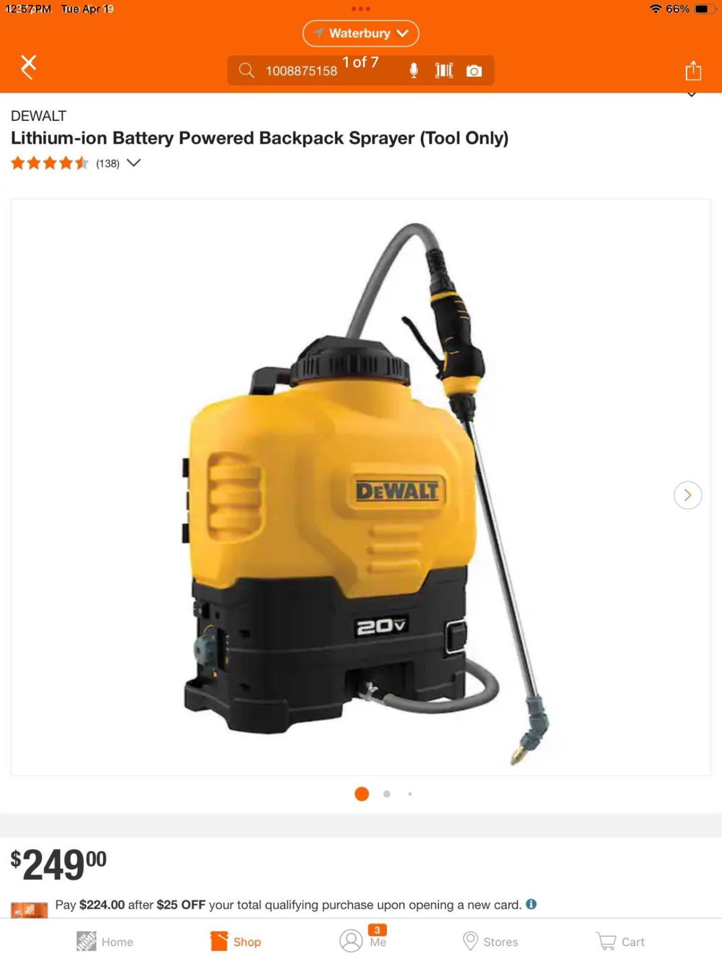 DEWALT Lithium-ion Battery Powered Backpack Sprayer (Tool Only)
