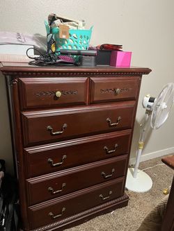 Cherry bed and dresser