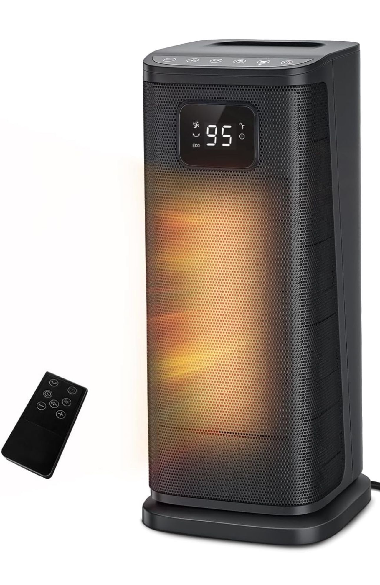 New-Space Heater for Indoor Use, 1500W Electric Portable Tower Heater w/Thermostat & Timer, Oscillating Ceramic Room Heater with 4 Modes, LED Display,