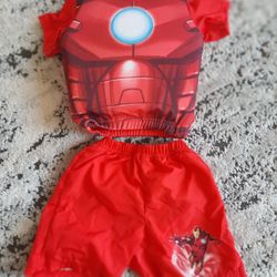 Toddler Boys Marvel Ironman Swim Trunks And Swim Trainer Vest Shirt