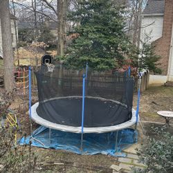 16ft. Trampoline, Swimming Pool, Zip line, Slider, Swings, 