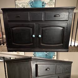 Blue/charcoal, gray sideboard
