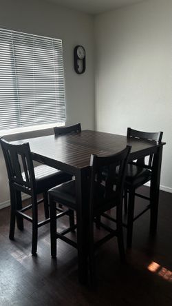 Wood table and chair set