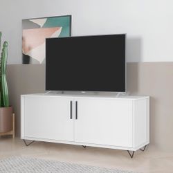 New! Modern White TV Stand - 53" L