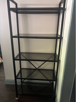 Black metal shelf glass nice