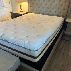 Bed+Frame And One Night Stand - Lamps