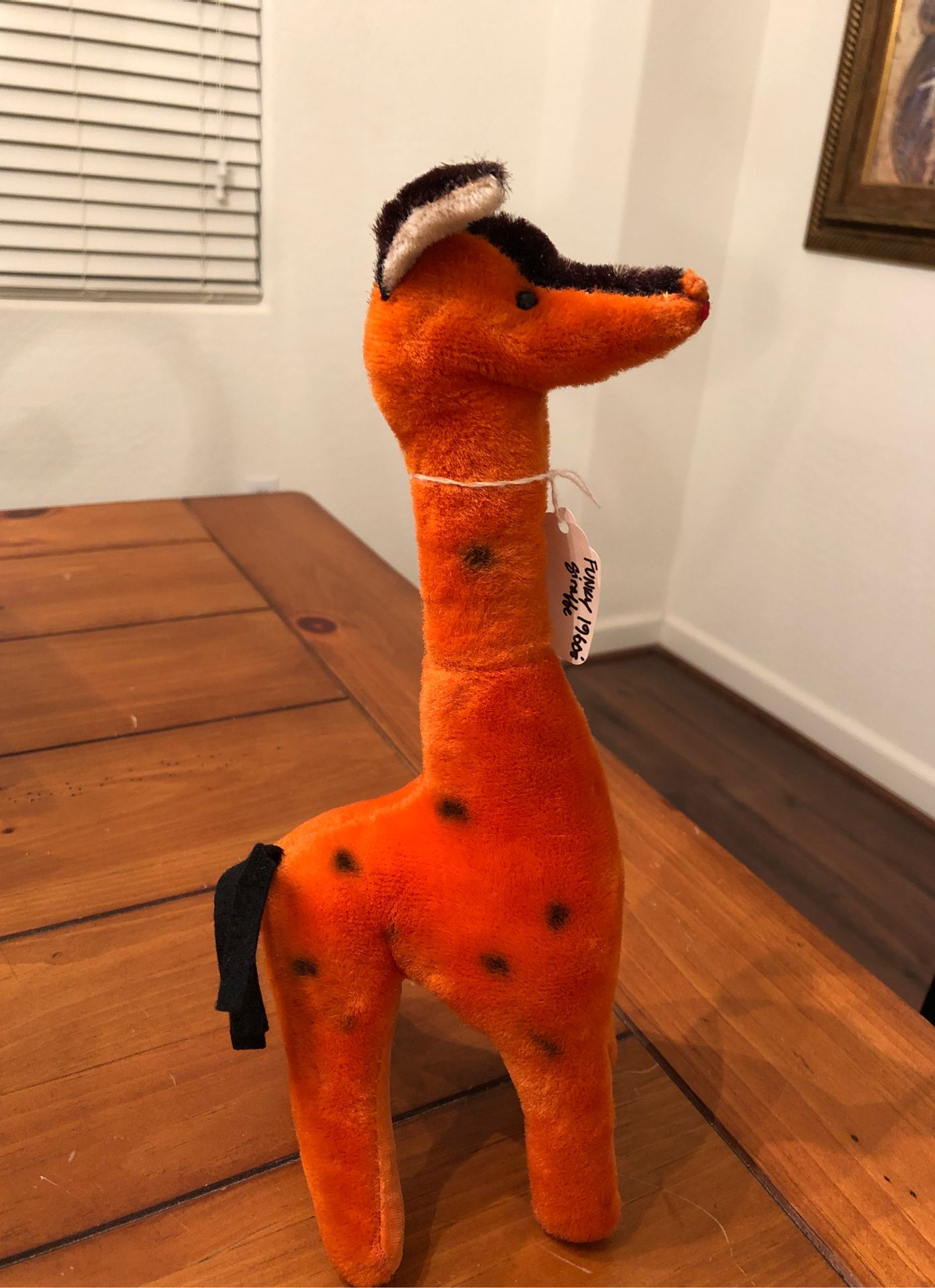 Quirky 1960s giraffe stuffed toy - MCM - nursery We’re cute with an antique doll or teddy bear