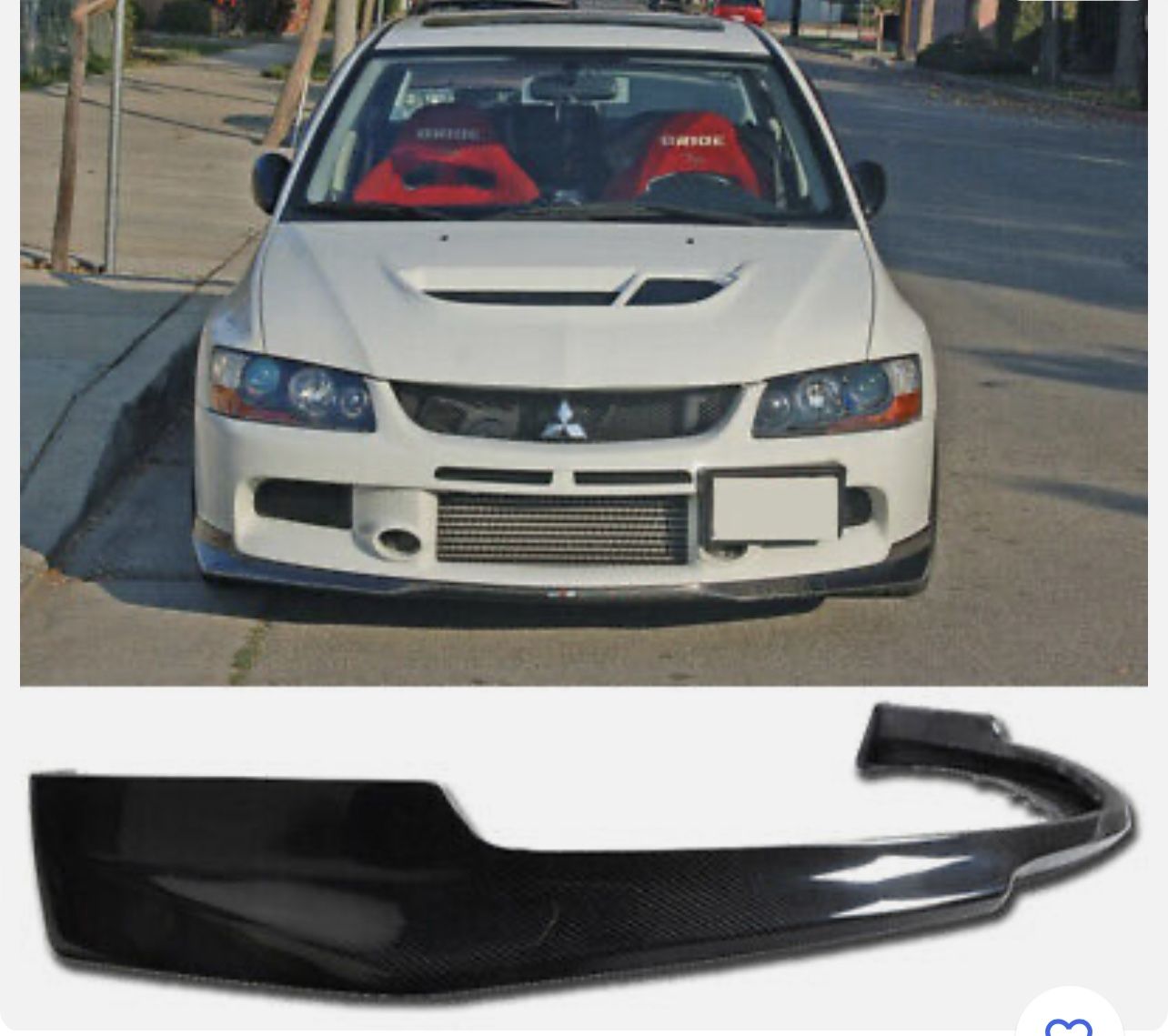 06-07 Mitsubishi Lancer Evo 9 IX J Style Front Bumper Lip - Carbon Fiber