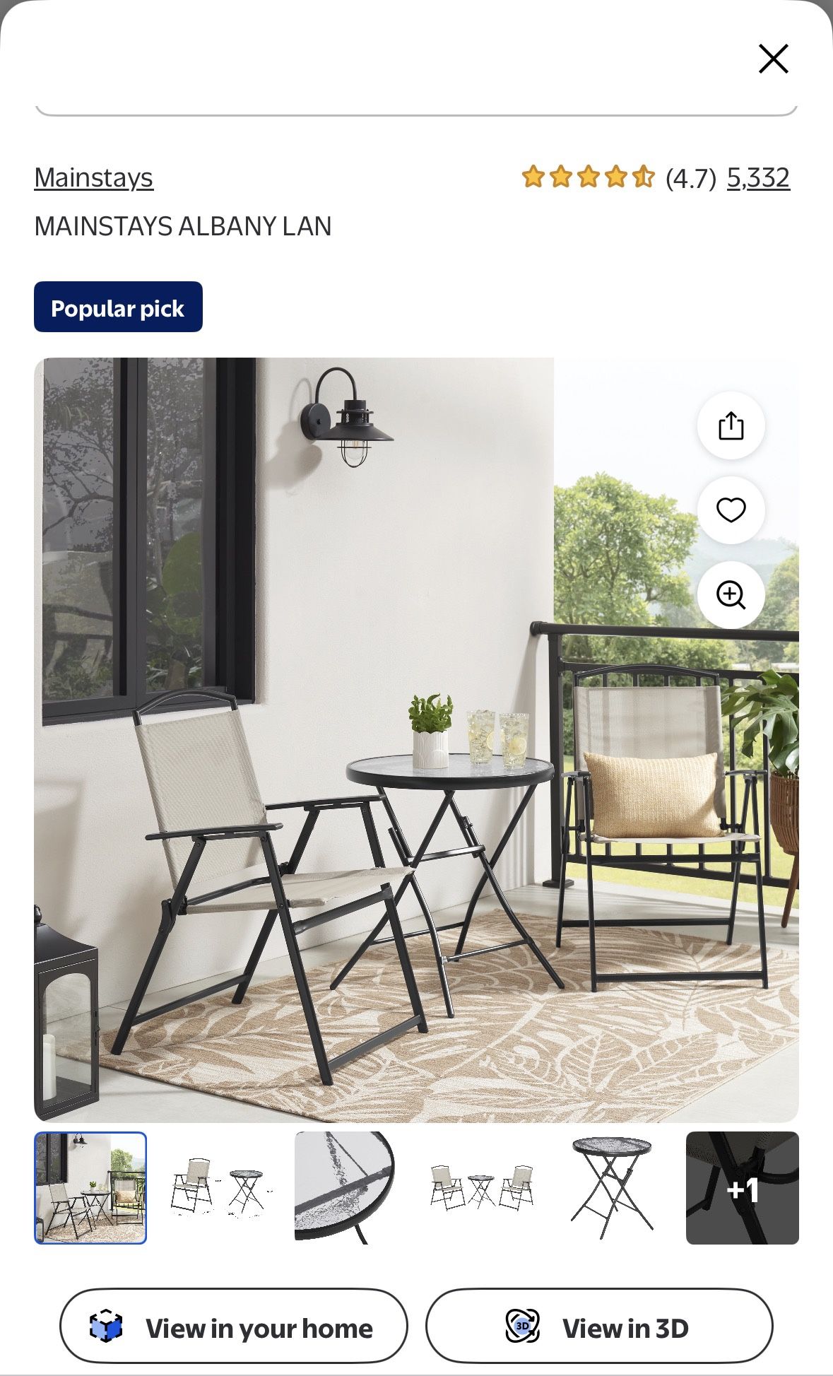 Bistro Set 3 Piece