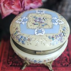 Antique Jewelry Box / Trinket with Cherubs mounts 