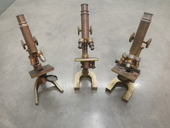3 Antique MICROSCOPES 1880's & 1906