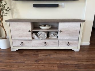 Rustic Two-Tone TV Stand Media Console