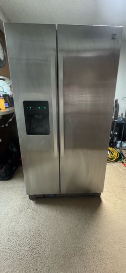 KENMORE STAINLESS STEEL REFRIGERATOR** see description