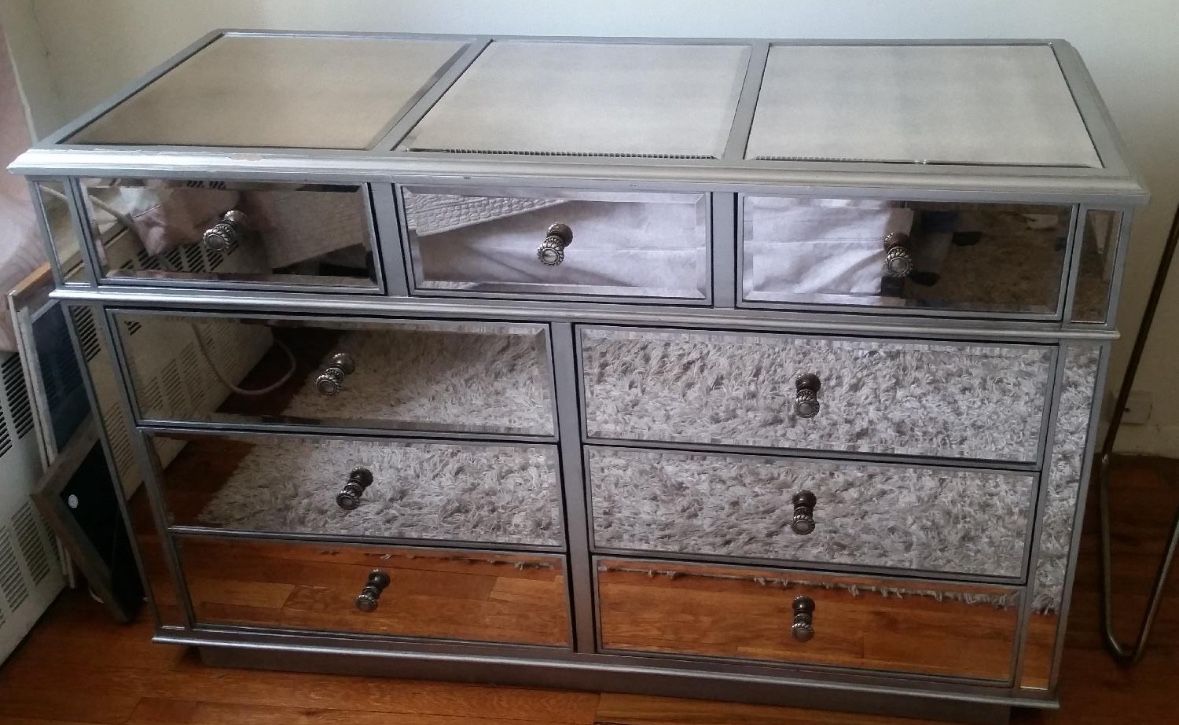 Pier 1 Silver Mirrored Glass Dresser