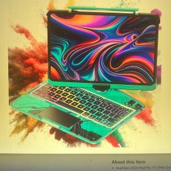 NEW Clear Keyboard Case for iPad. Wireless/Pro 13” M4 2024 with Pencil Holder & Multi-Touch Trackpad, Visible PCB High-Tech Style, 3-Brightness