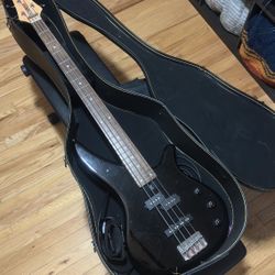 Yamaha RBX170 Guitar and Hard Case, Strap, And Wire.