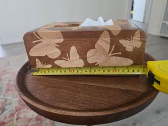 Handcrafted Solid Wood Butterfly Tissue Box Cover – Indian Artisan Work