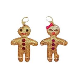 BETSEY JOHNSON Earrings Gingerbread People in Pink Gingerbread House Box NWT