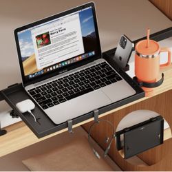 ROGE Foldable Bedside Shelf with Removable Cup & Phone Holder, College Dorm Room Essentials, Clip-on