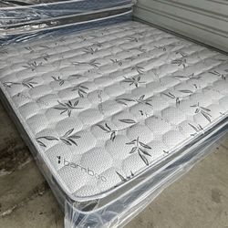 Cal King Pillow Top Mattress and Box Spring 