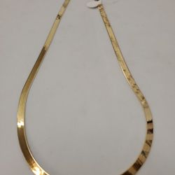 Real 10kt  Gold, Herringbone Chain 20", 7g