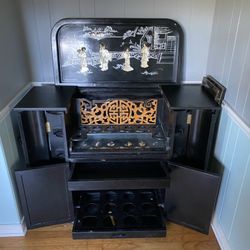 Antique Oriental Liquor Bar/Cabinet