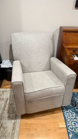 Charleston Square Arm Recliner, Recliner, Basketweave Slub, Ash