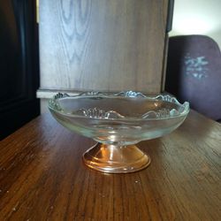 Vintage 70s Princess House Crystal Candy Dish With Removable Copper Base
