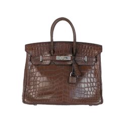 Hermes Birkin 25 Havane Matte Niloticus Crocodile Palladium Hardware