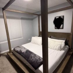 Canopy Style- Japanese Wood King Size Bed Frame ONLY- 