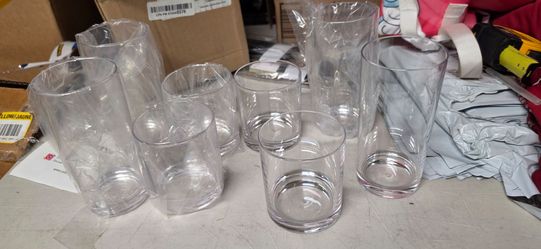 Clear Drinking Glasses Set 8 cups
