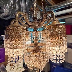  Vintage Brass Chandelier 