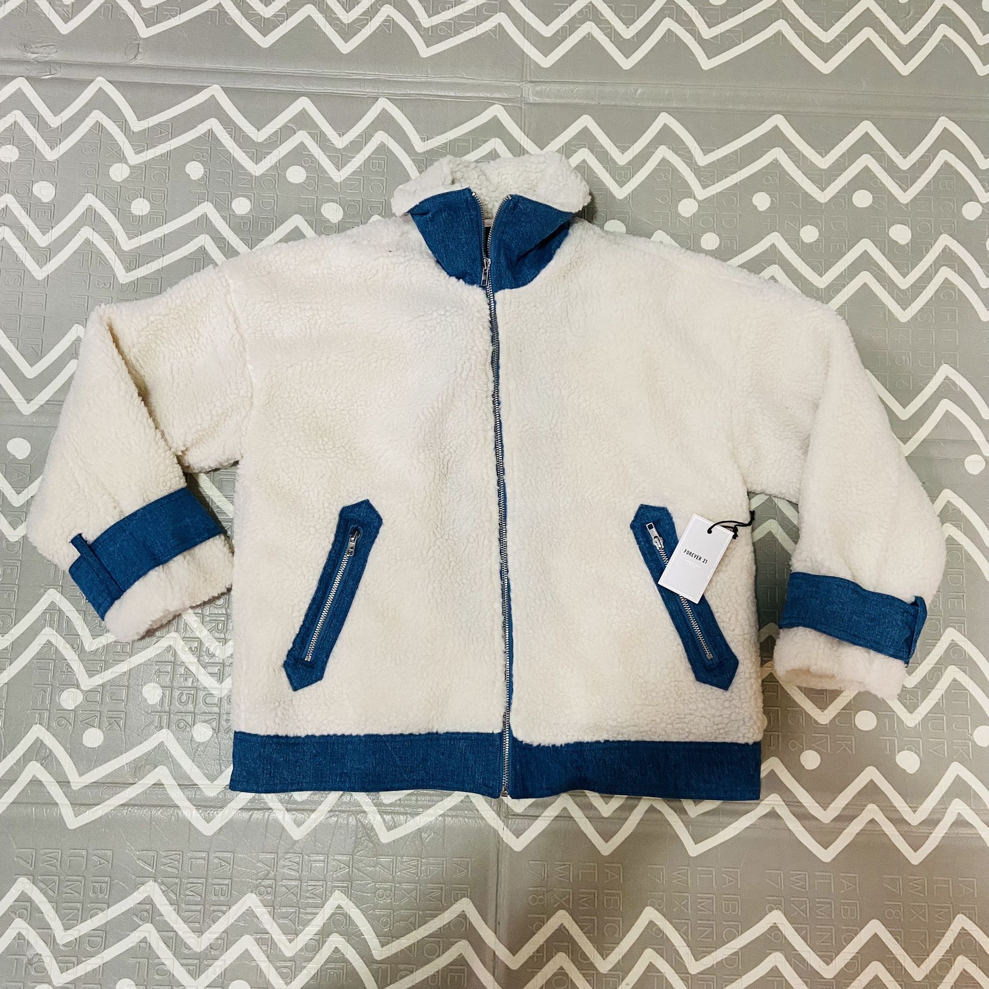 Forever 21 Sherpa Denim Jacket Coat