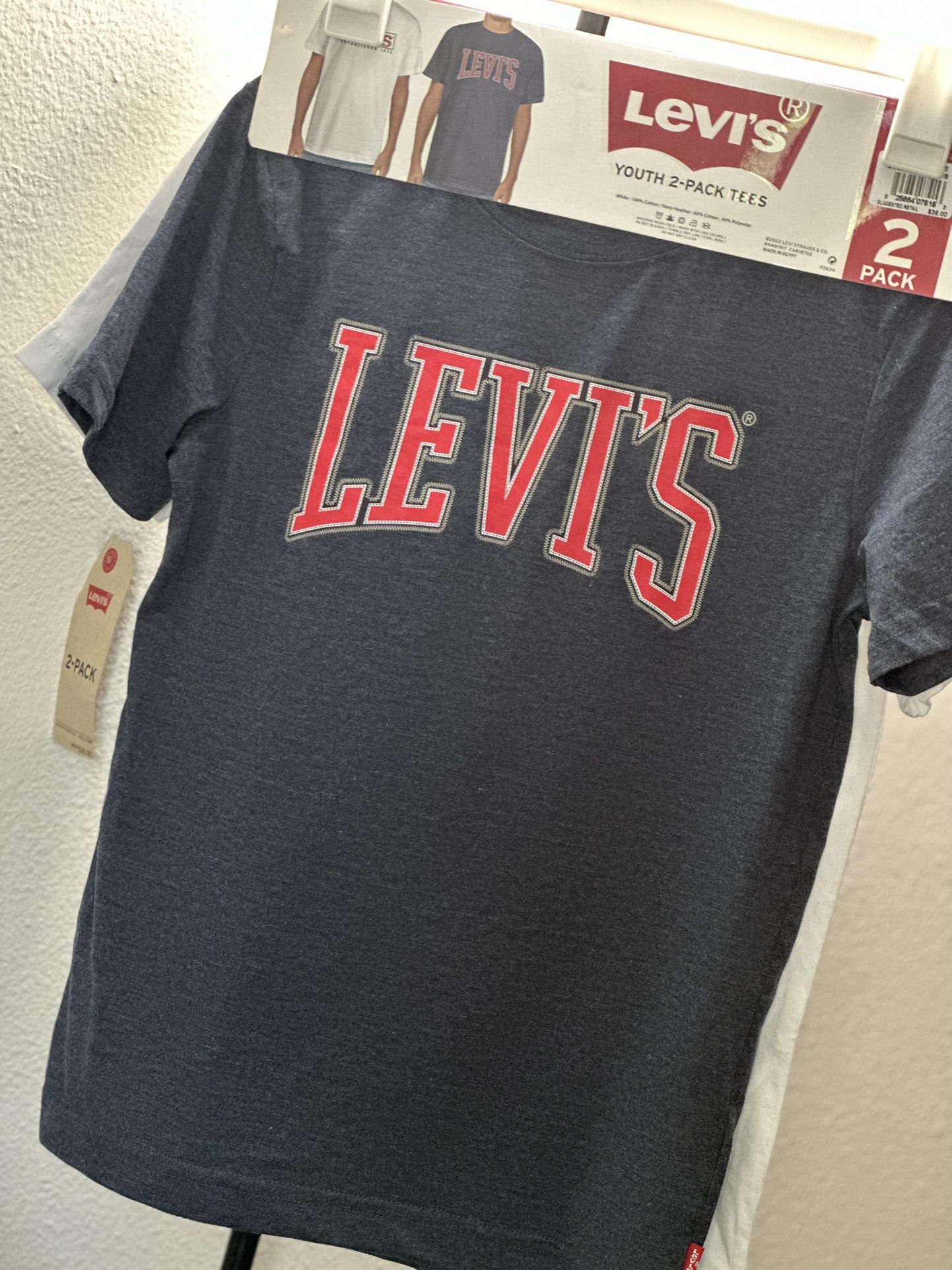 Levi's Youth Boys 2 Pack Tees, Size (7/8) (Qty 2) (1 Set)