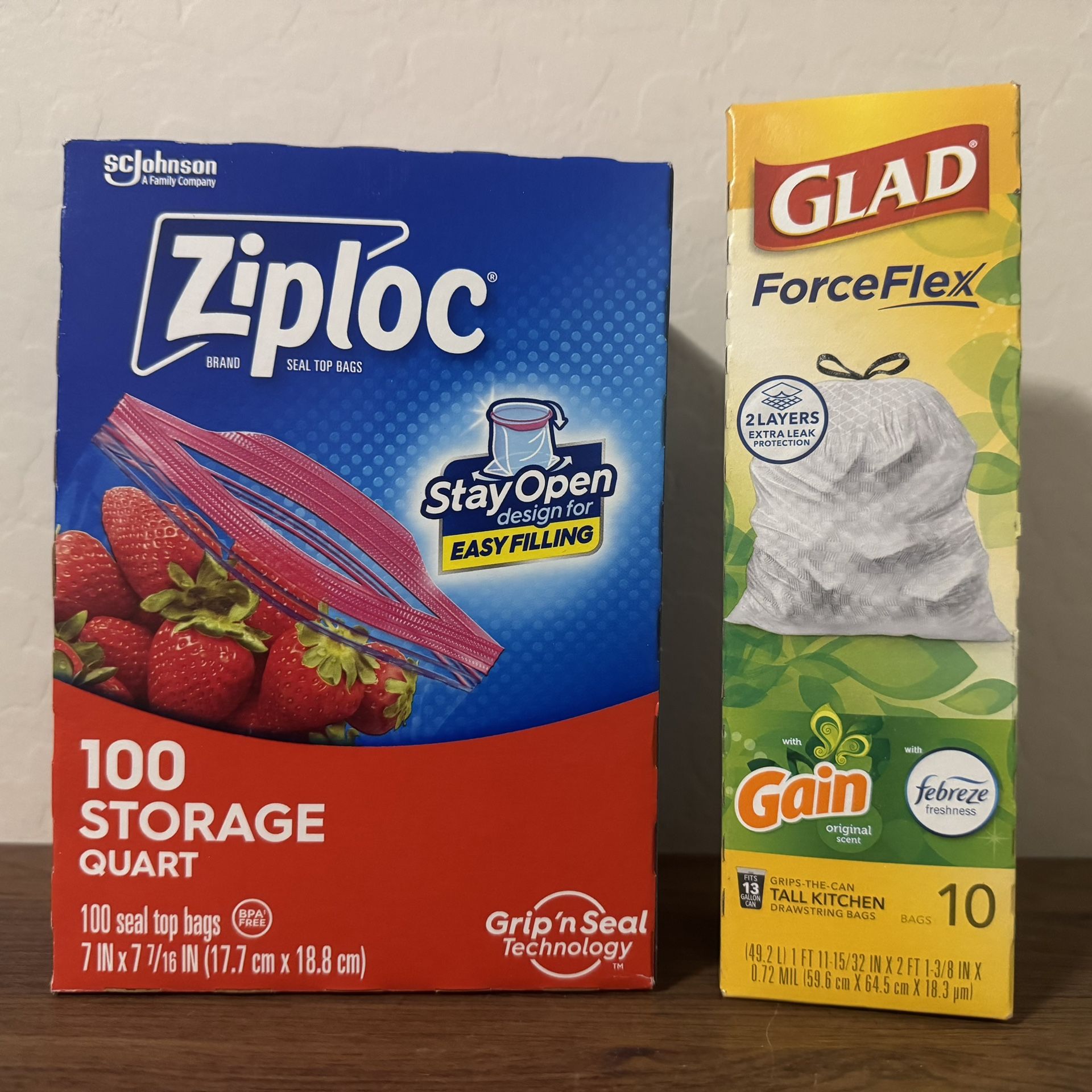 Ziploc Storage Bag Glad Trash Bag Bundle