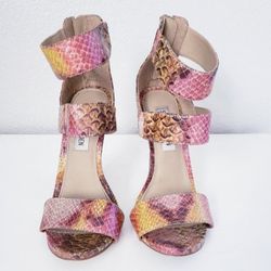 Steve Madden Size 5.5 Colorful Snake Skin Stilettos 