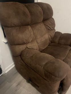 Oversized Brown Rocking Chair, Plush & Comfy