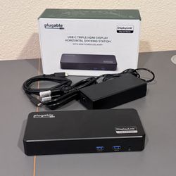 Brand New Plugable USB C Triple Display Docking Station with Laptop Charging, for Thunderbolt, USB4, or USB-C Systems, Compatible with Windows, macOS,
