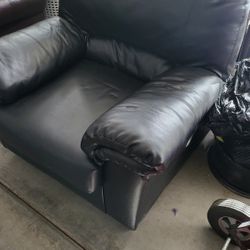 Black Leather Couch Chair