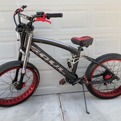 Soul Fast E Bikes ‘Cuda Satin Black W/ Red Ano Rims