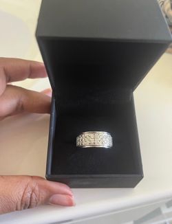 Men’s 10K White Gold Diamond Wedding Band – Size 9 – Zales