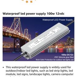 LLTOP WATERPROOF LED POWER SUPPLY. CONSTANT VOLTAGE TRANSFORMER 100w DC12v