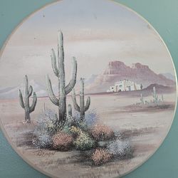 80s Desert cactus painting