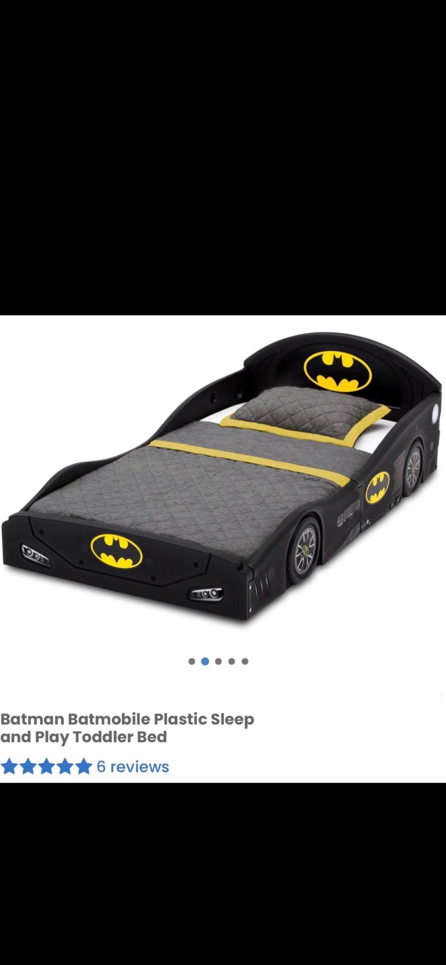 Batman Batmobile Plastic Toddler Bed Frame/ Batman/ Kids/ Toys/ Bed/ Bedroom/ Furniture/ Sleep/ New