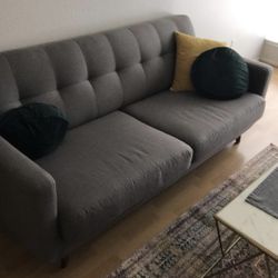Gray Allie 82” Mid-Century Modern Sofa by Living Spaces