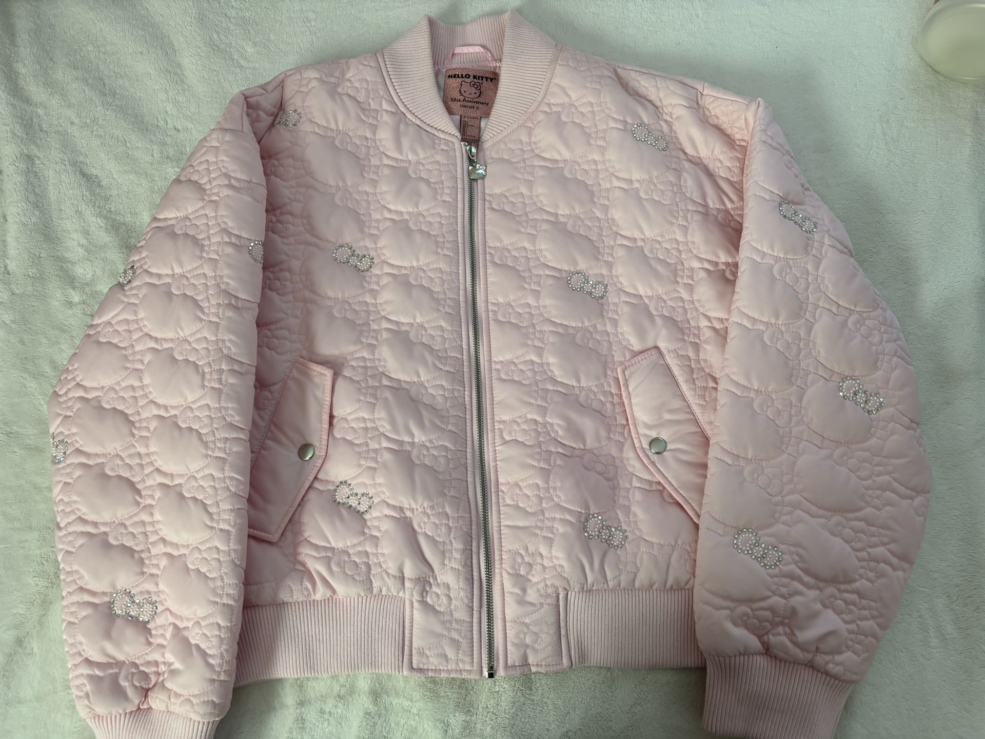 Hello Kitty x Forever 21 Pink Rhinestone Bomber Jacket