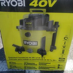 RYOBI 40V 10 Gal. Cordless Wet/Dry Vacuum(Tool Only),Green

